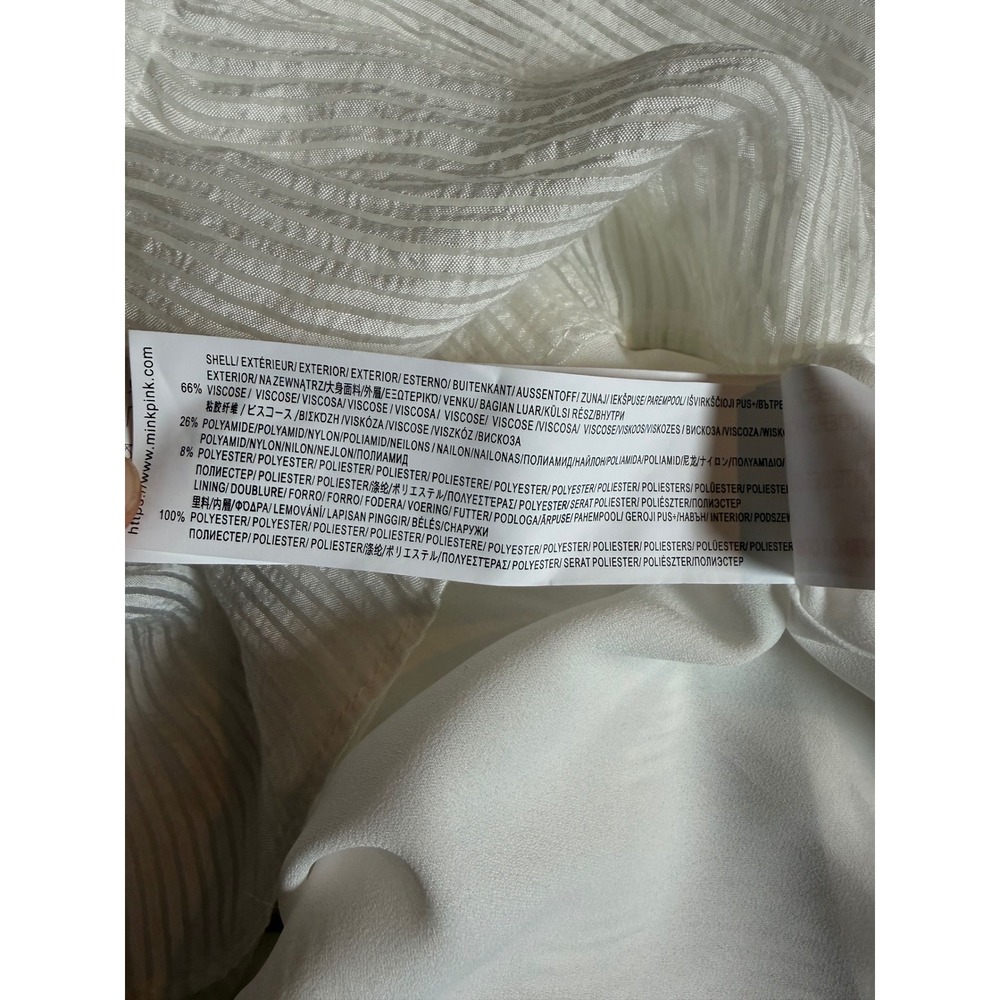 Minkpink White Textured Peasant Dress Medium Cottagecore Prairie Romanti - Picture 10 of 10
